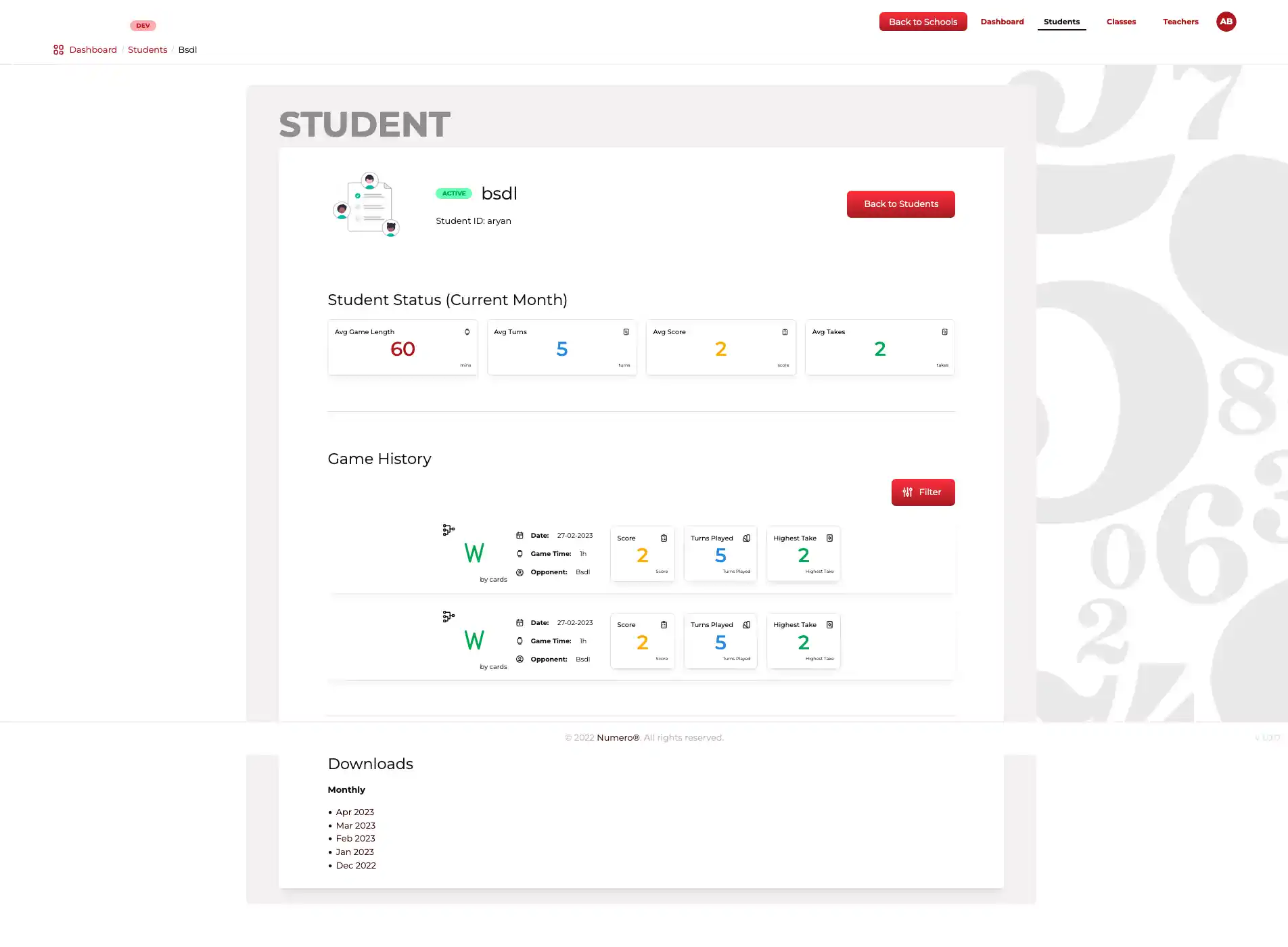 Educational Game Management Portal screenshot - 4